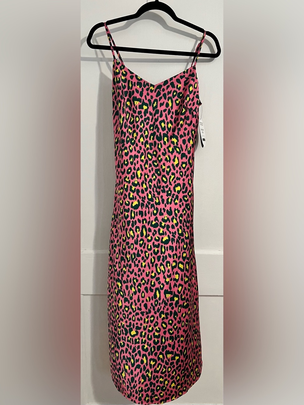 Scoop Neon Pink Leopard Print Slip Maxi Dress